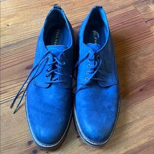 Cole Haan Blue Oxford Shoes Suede Classic